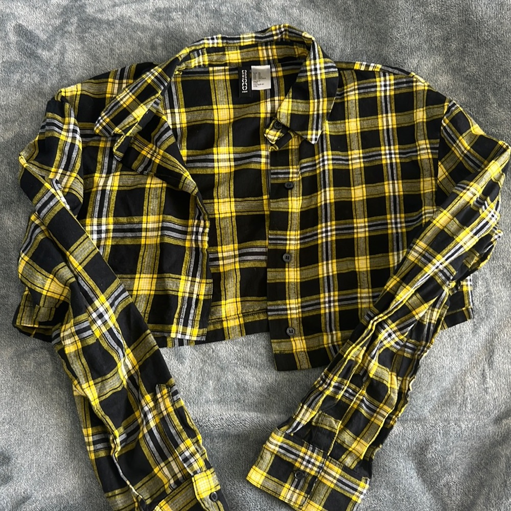 Plaid cropped long sleeve